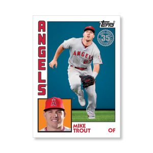 2019 Topps Series 1 Baseball Mike Trout 1984 Topps Baseball Poster - #'d to 99- artbble-pos-19tbb1-2602-s