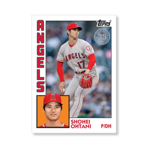 2019 Topps Series 1 Baseball Shohei Ohtani 1984 Topps Baseball Poster - #'d to 99- artbble-pos-19tbb1-2603-s