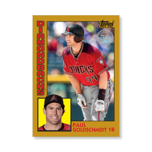 2019 Topps Series 1 Baseball Paul Goldschmidt 1984 Topps Baseball Poster - #'d to 1- artbble-pos-19tbb1-2605-gold-s