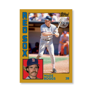 2019 Topps Series 1 Baseball Wade Boggs 1984 Topps Baseball Poster - #'d to 1- artbble-pos-19tbb1-2612-gold-s