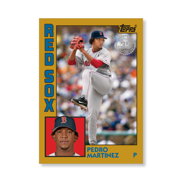 2019 Topps Series 1 Baseball Pedro Martinez 1984 Topps Baseball Poster - #'d to 1- artbble-pos-19tbb1-2613-gold-s