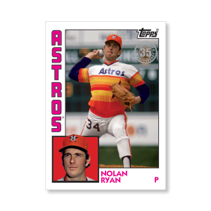 2019 Topps Series 1 Baseball Nolan Ryan 1984 Topps Baseball Poster - #'d to 99- artbble-pos-19tbb1-2631-s