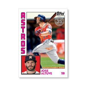 2019 Topps Series 1 Baseball Jose Altuve 1984 Topps Baseball Poster - #'d to 99- artbble-pos-19tbb1-2632-s