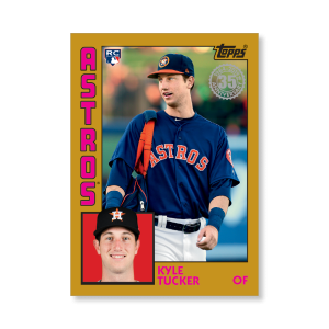 2019 Topps Series 1 Baseball Kyle Tucker 1984 Topps Baseball Poster - #'d to 1- artbble-pos-19tbb1-2634-gold-s