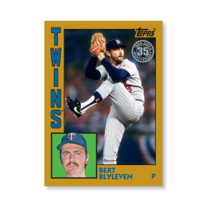 2019 Topps Series 1 Baseball Bert Blyleven 1984 Topps Baseball Poster - #'d to 1- artbble-pos-19tbb1-2649-gold-s
