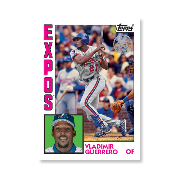 2019 Topps Series 1 Baseball Vladimir Guerrero 1984 Topps Baseball Poster - #'d to 99- artbble-pos-19tbb1-2652-s
