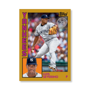 2019 Topps Series 1 Baseball Luis Severino 1984 Topps Baseball Poster - #'d to 1- artbble-pos-19tbb1-2659-gold-s