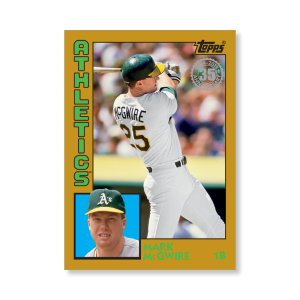 2019 Topps Series 1 Baseball Mark McGwire 1984 Topps Baseball Poster - #'d to 1- artbble-pos-19tbb1-2661-gold-s