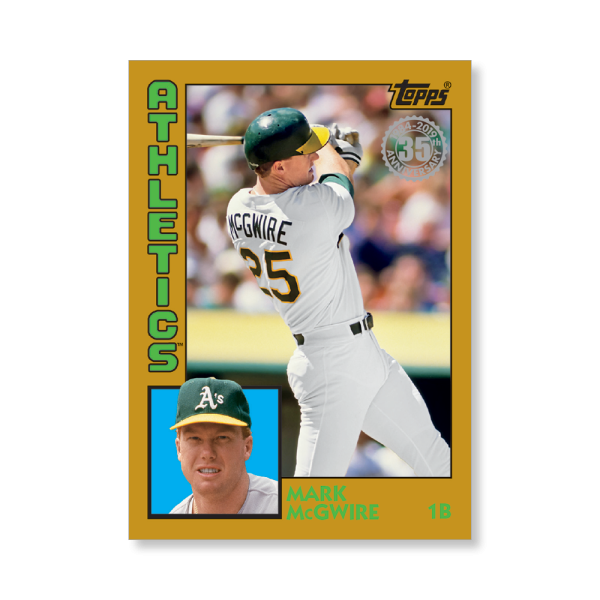 2019 Topps Series 1 Baseball Mark McGwire 1984 Topps Baseball Poster - #'d to 1- artbble-pos-19tbb1-2661-gold-s