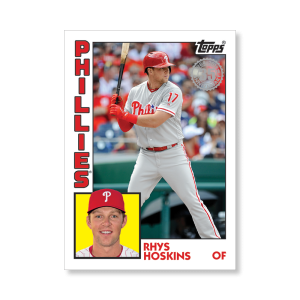 2019 Topps Series 1 Baseball Rhys Hoskins 1984 Topps Baseball Poster - #'d to 99- artbble-pos-19tbb1-2666-s