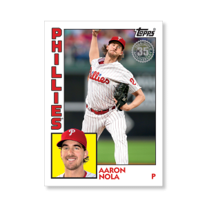 2019 Topps Series 1 Baseball Aaron Nola 1984 Topps Baseball Poster - #'d to 99- artbble-pos-19tbb1-2668-s