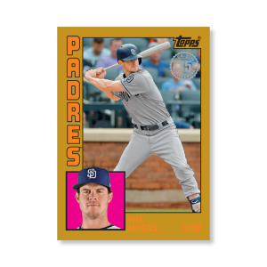 2019 Topps Series 1 Baseball Wil Myers 1984 Topps Baseball Poster - #'d to 1- artbble-pos-19tbb1-2671-gold-s