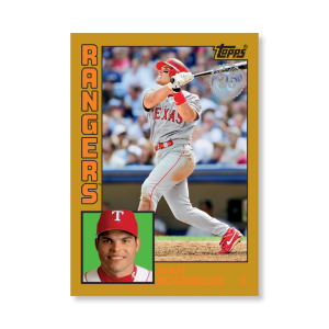 2019 Topps Series 1 Baseball Ivan Rodriguez 1984 Topps Baseball Poster - #'d to 1- artbble-pos-19tbb1-2687-gold-s