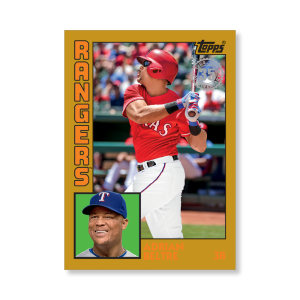 2019 Topps Series 1 Baseball Adrian Beltre 1984 Topps Baseball Poster - #'d to 1- artbble-pos-19tbb1-2688-gold-s