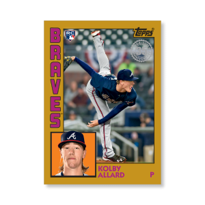 2019 Topps Series 1 Baseball Kolby Allard 1984 Topps Baseball Poster - #'d to 1- artbble-pos-19tbb1-2696-gold-s