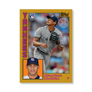 2019 Topps Series 1 Baseball Jonathan Loaisiga 1984 Topps Baseball Poster - #'d to 1- artbble-pos-19tbb1-2698-gold-s