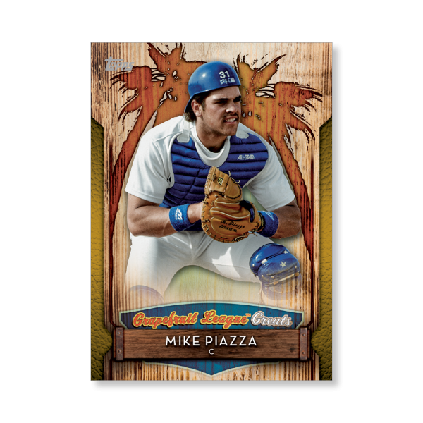 2019 Topps Series 1 Baseball Mike Piazza Grapefuit League Greats Poster - #'d to 1- artbble-pos-19tbb1-2925-gold-s