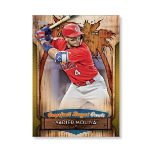 2019 Topps Series 1 Baseball Yadier Molina Grapefuit League Greats Poster - #'d to 1- artbble-pos-19tbb1-2932-gold-s