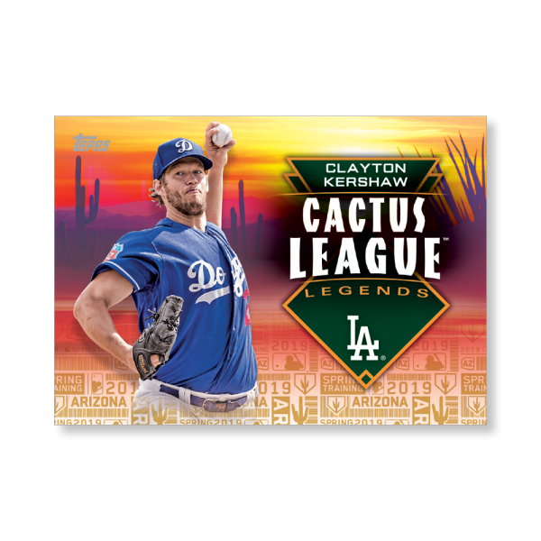2019 Topps Series 1 Baseball Clayton Kershaw Cactus League Greats Poster - #'d to 1- artbble-pos-19tbb1-2957-gold-s