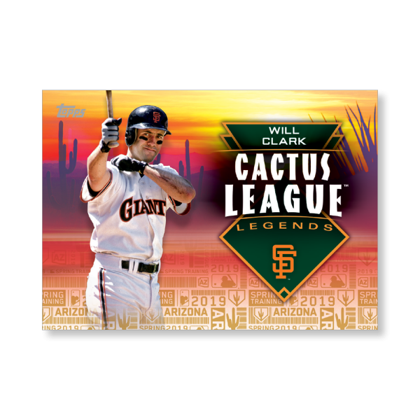 2019 Topps Series 1 Baseball Will Clark Cactus League Greats Poster - #'d to 1- artbble-pos-19tbb1-2967-gold-s