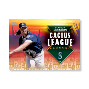 2019 Topps Series 1 Baseball Randy Johnson Cactus League Greats Poster - #'d to 1- artbble-pos-19tbb1-2970-gold-s