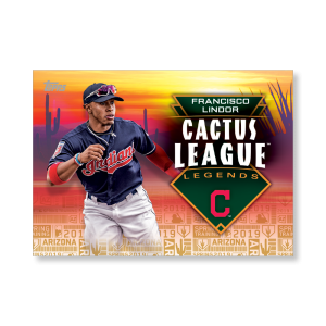 2019 Topps Series 1 Baseball Francisco Lindor Cactus League Greats Poster - #'d to 1- artbble-pos-19tbb1-2975-gold-s