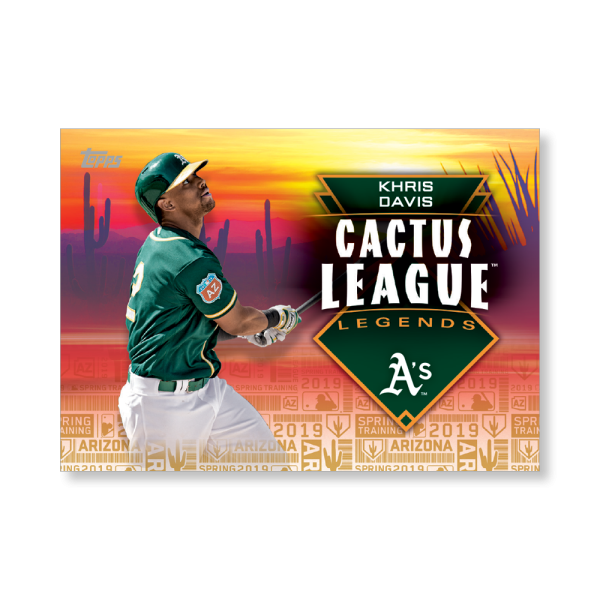 2019 Topps Series 1 Baseball Khris Davis Cactus League Greats Poster - #'d to 1- artbble-pos-19tbb1-2978-gold-s