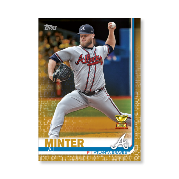 A.J. Minter 2019 Topps Baseball Series 2 Veterans I Poster Gold Ed. # to 1- artbble-pos-19tbb2-1032-gold-s