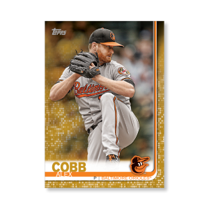 Alex Cobb 2019 Topps Baseball Series 2 Veterans I Poster Gold Ed. # to 1- artbble-pos-19tbb2-1035-gold-s