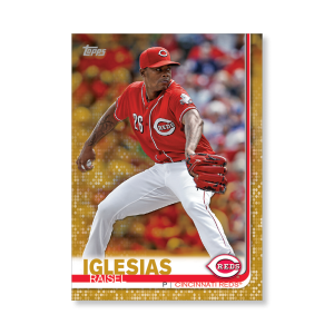 Raisel Iglesias 2019 Topps Baseball Series 2 Veterans I Poster Gold Ed. # to 1- artbble-pos-19tbb2-1077-gold-s
