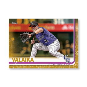 Pat Valaika 2019 Topps Baseball Series 2 Veterans I Poster Gold Ed. # to 1- artbble-pos-19tbb2-1097-gold-s