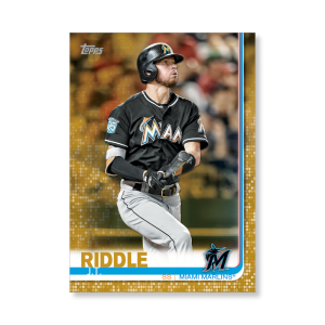 J.T. Riddle 2019 Topps Baseball Series 2 Veterans II Poster Gold Ed. # to 1- artbble-pos-19tbb2-1141-gold-s