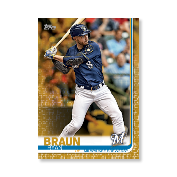 Ryan Braun 2019 Topps Baseball Series 2 Veterans II Poster Gold Ed. # to 1- artbble-pos-19tbb2-1147-gold-s