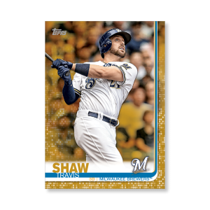 Travis Shaw 2019 Topps Baseball Series 2 Veterans II Poster Gold Ed. # to 1- artbble-pos-19tbb2-1149-gold-s