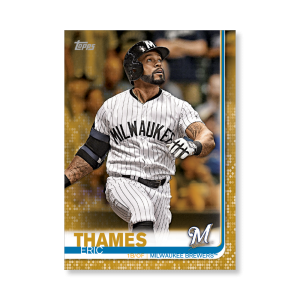 Eric Thames 2019 Topps Baseball Series 2 Veterans II Poster Gold Ed. # to 1- artbble-pos-19tbb2-1150-gold-s