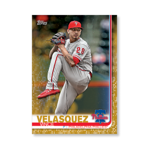 Vince Velasquez 2019 Topps Baseball Series 2 Veterans II Poster Gold Ed. # to 1- artbble-pos-19tbb2-1199-gold-s