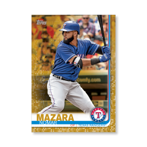 Nomar Mazara 2019 Topps Baseball Series 2 Veterans III Poster Gold Ed. # to 1- artbble-pos-19tbb2-1250-gold-s