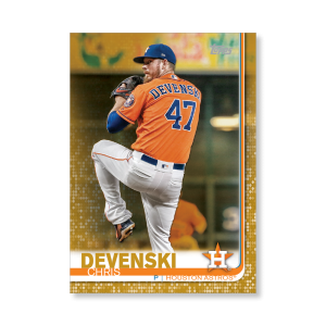 Chris Devenski 2019 Topps Baseball Series 2 Veterans III Poster Gold Ed. # to 1- artbble-pos-19tbb2-1296-gold-s