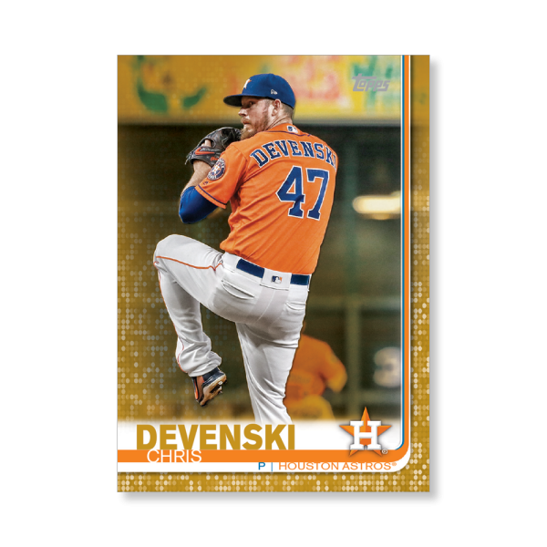 Chris Devenski 2019 Topps Baseball Series 2 Veterans III Poster Gold Ed. # to 1- artbble-pos-19tbb2-1296-gold-s