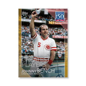 Johnny Bench 2019 Topps Baseball Series 2 Greatest Players Poster Gold Ed. # to 1- artbble-pos-19tbb2-5104-gold-s