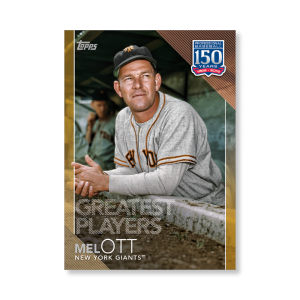 Mel Ott 2019 Topps Baseball Series 2 Greatest Players Poster Gold Ed. # to 1- artbble-pos-19tbb2-5121-gold-s