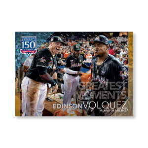 Edinson Volquez 2019 Topps Baseball Series 2 Greatest Moments Poster Gold Ed. # to 1- artbble-pos-19tbb2-5195-gold-s