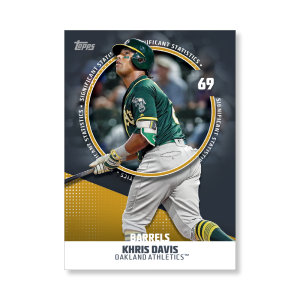 Khris Davis 2019 Topps Baseball Series 2 Significant Statistics Poster Gold Ed. # to 1- artbble-pos-19tbb2-5202-gold-s