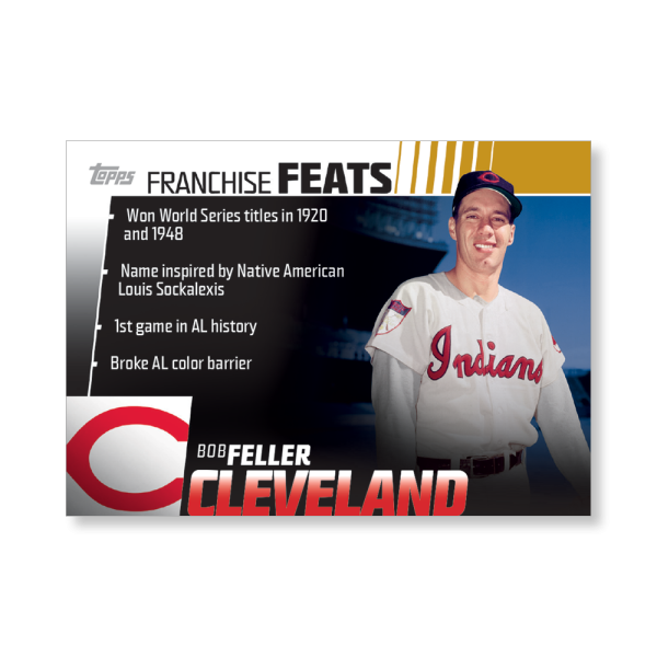 Bob Feller 2019 Topps Baseball Series 2 Franchise Feats Poster Gold Ed. # to 1- artbble-pos-19tbb2-5609-gold-s
