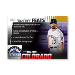 Todd Helton 2019 Topps Baseball Series 2 Franchise Feats Poster Gold Ed. # to 1- artbble-pos-19tbb2-5610-gold-s