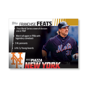 Mike Piazza 2019 Topps Baseball Series 2 Franchise Feats Poster Gold Ed. # to 1- artbble-pos-19tbb2-5618-gold-s