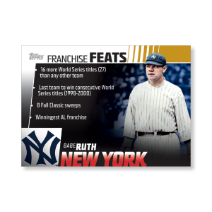 Babe Ruth 2019 Topps Baseball Series 2 Franchise Feats Poster Gold Ed. # to 1- artbble-pos-19tbb2-5619-gold-s