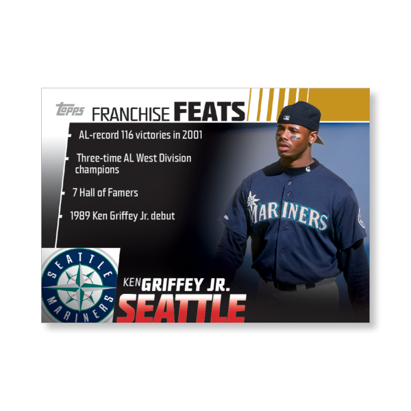 Ken Griffey Jr. 2019 Topps Baseball Series 2 Franchise Feats Poster Gold Ed. # to 1- artbble-pos-19tbb2-5626-gold-s