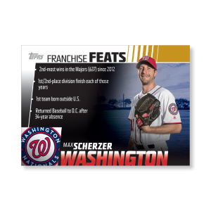 Max Scherzer 2019 Topps Baseball Series 2 Franchise Feats Poster Gold Ed. # to 1- artbble-pos-19tbb2-5629-gold-s