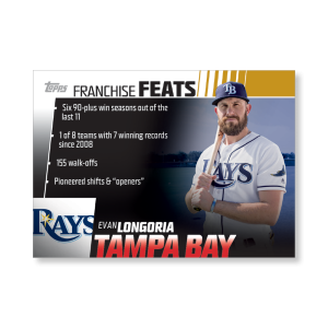 Evan Longoria 2019 Topps Baseball Series 2 Franchise Feats Poster Gold Ed. # to 1- artbble-pos-19tbb2-5630-gold-s